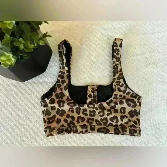 Good American Leopard Print Sports Bra Size 0 - Picture 2 of 4